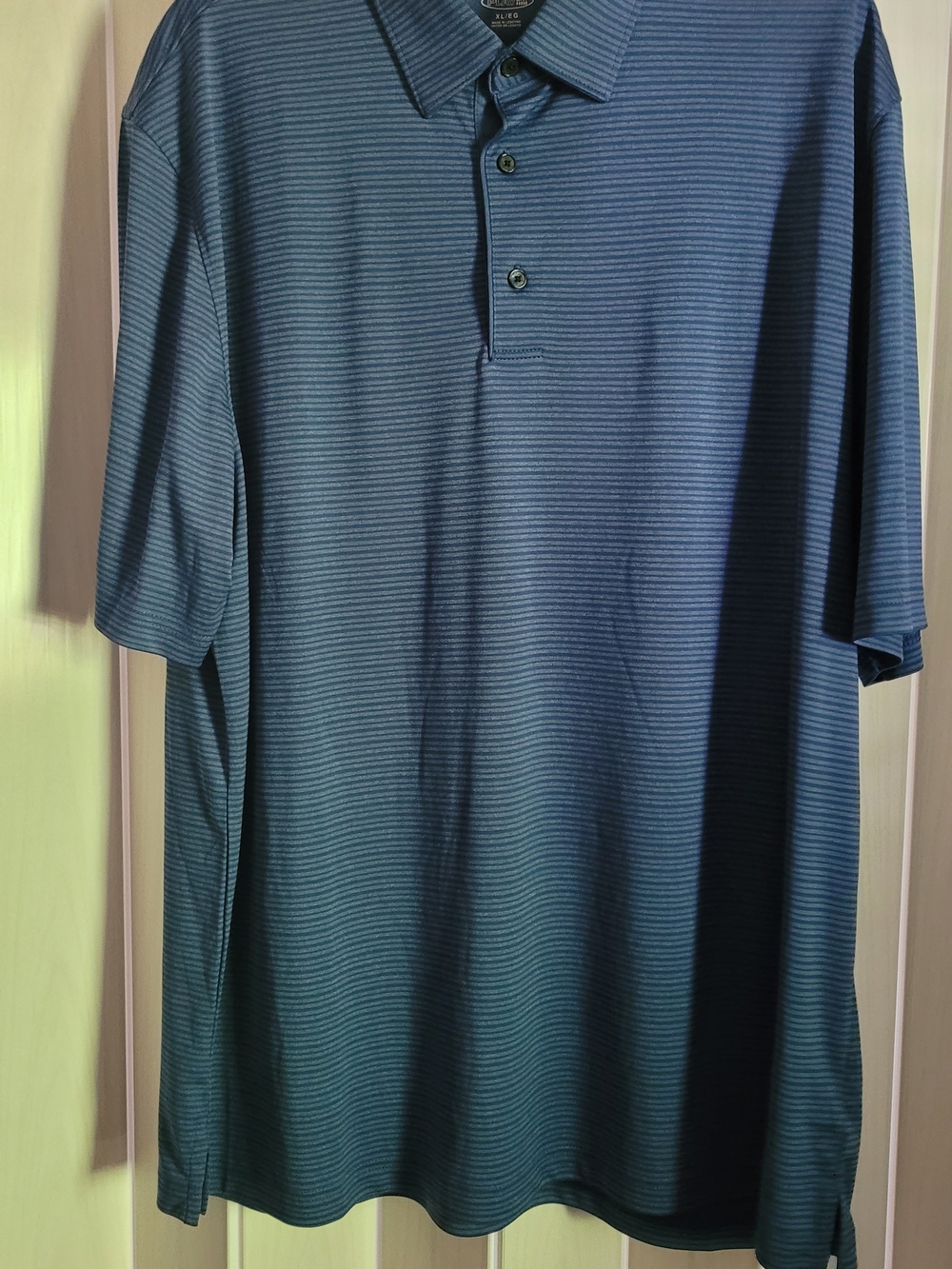 Greg Norman Collection Blue Striped Polo